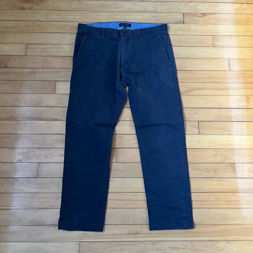 Banana Republic Fulton Skinny Chino Pants Mens 34x30 Navy Blue Stretch Trousers